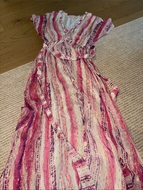 Pink & purple tie dye midi dress